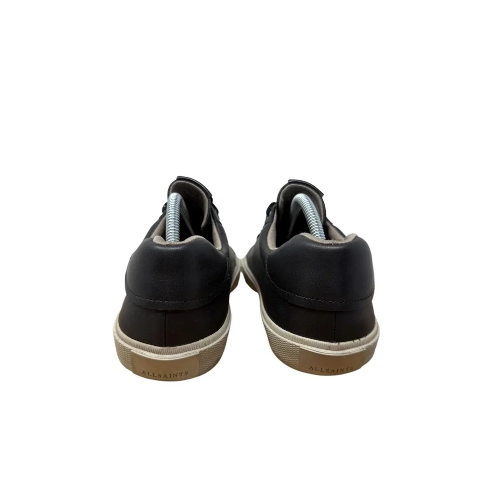 AllSaints Underground LT Sneaker Mens 9 Black Leather Low Top Logo Trainers